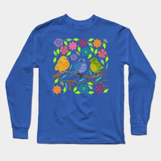 Three Birds on a Branch Long Sleeve T-Shirt